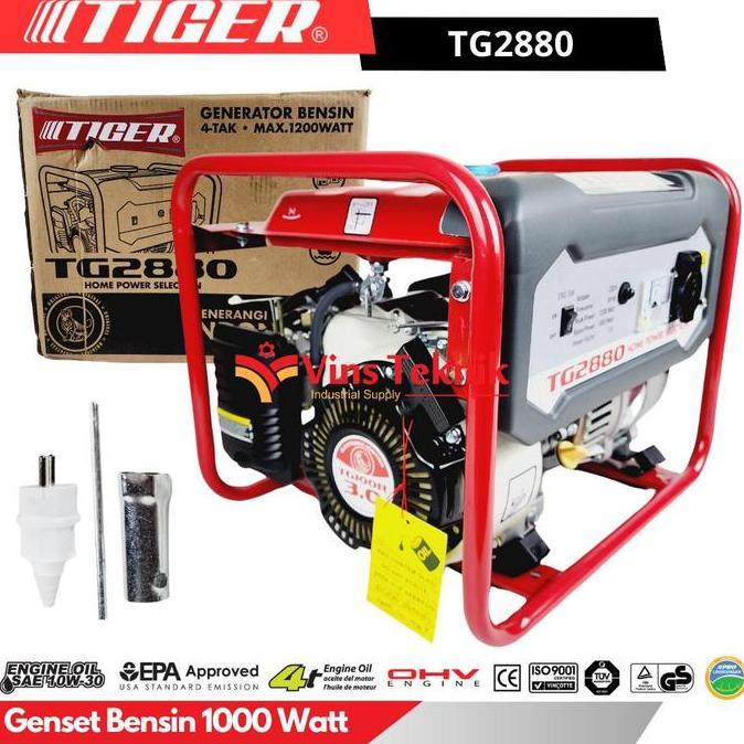 Spesial Tiger Tg2880 Genarator Set Genset 4Tak Genset 1200Watt Tg 2880