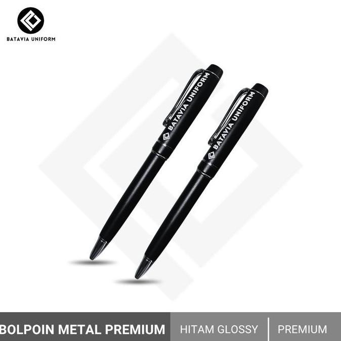 Bolpoin Eksklusif Batavia Uniform Desain Mewah, Tinta Halus, Warna Hitam Glossy Promo