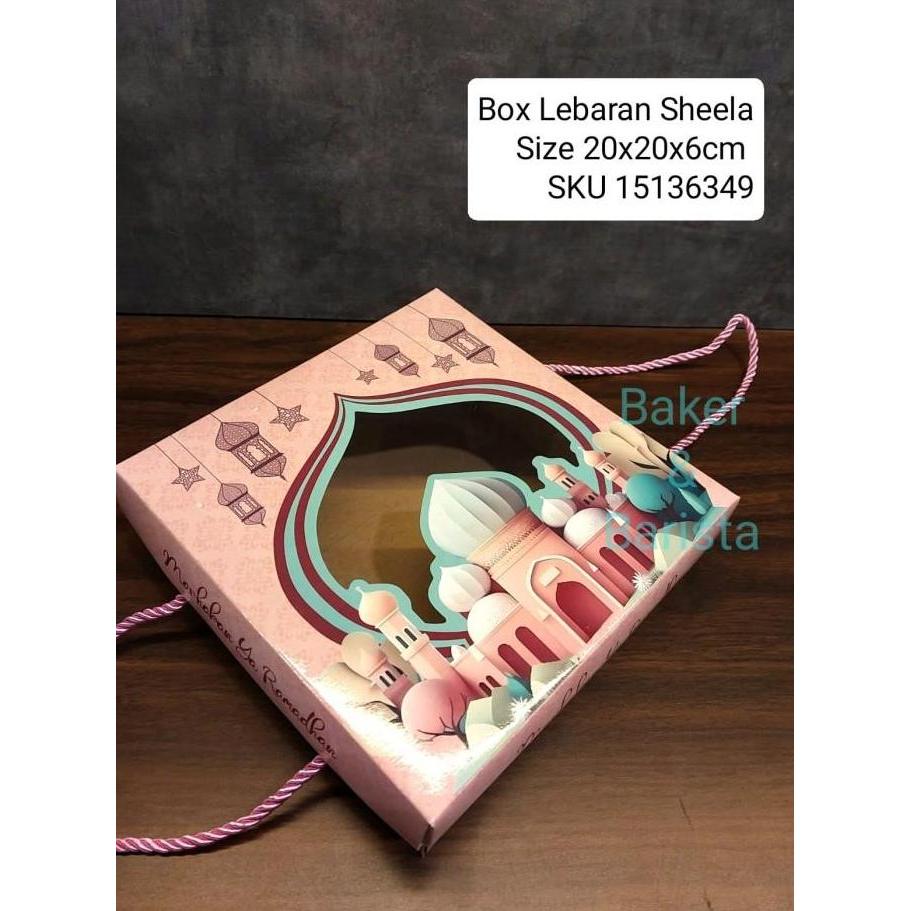 Good- box lebaran sheela kotak brownies lebaran dus kue 20x20 kue tart lapis