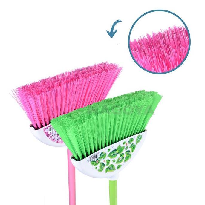 Lansungkirim- Sapu Nilon Bunga Sapu Plastik Warna Sapu Lantai Broom Pink Nagoya 810