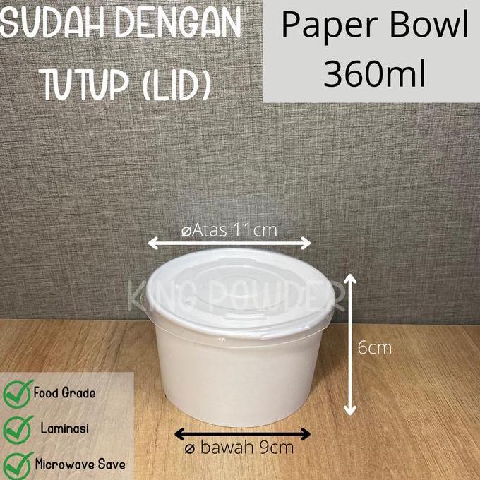 Good- KHUSUSOJOL Paper Bowl 360ml/500/650/800/Rice Bowl/Tempat Nasi/BOWL+LID