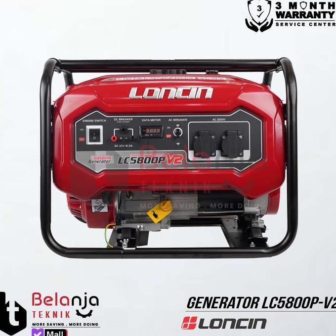 Diskon Loncin Mesin Genset Bensin Lc5800P V2 3100 Watt Generator Set Lc 5800 P V 2 3100W Dengan Avr 