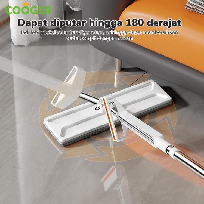 Lansungkirim- Cooger Pel Lantai Otomatis Pel Tarik Peras Alat Pel Lantai Super Mop