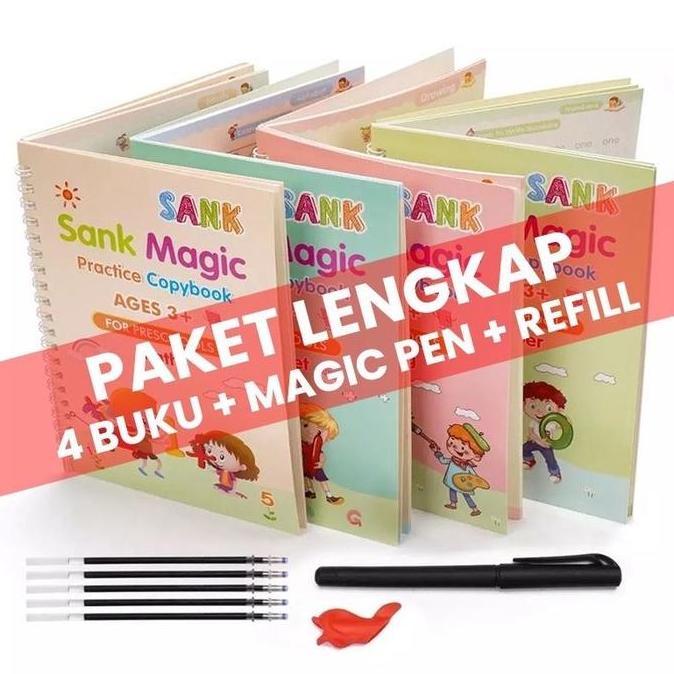 Toypuy- [Bisa Cod] Viral Paket Lengkap Mainan Edukasi Anak Dan Motorik , 4 Sank Magic Book, 1 Lcd Dr