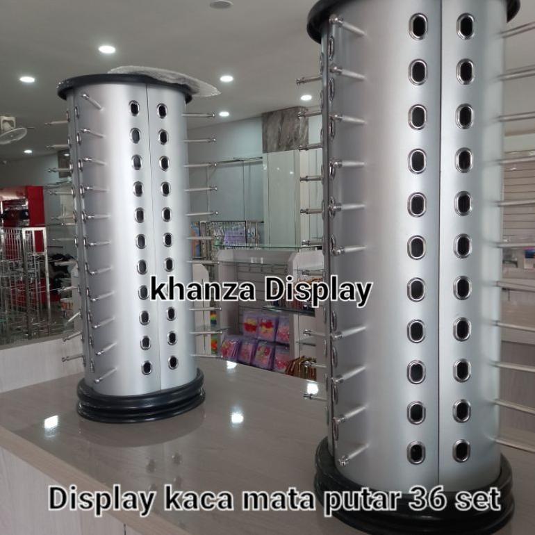 Display Rak Kaca Mata Bulat 36 Set Pajangan Kaca mata putar