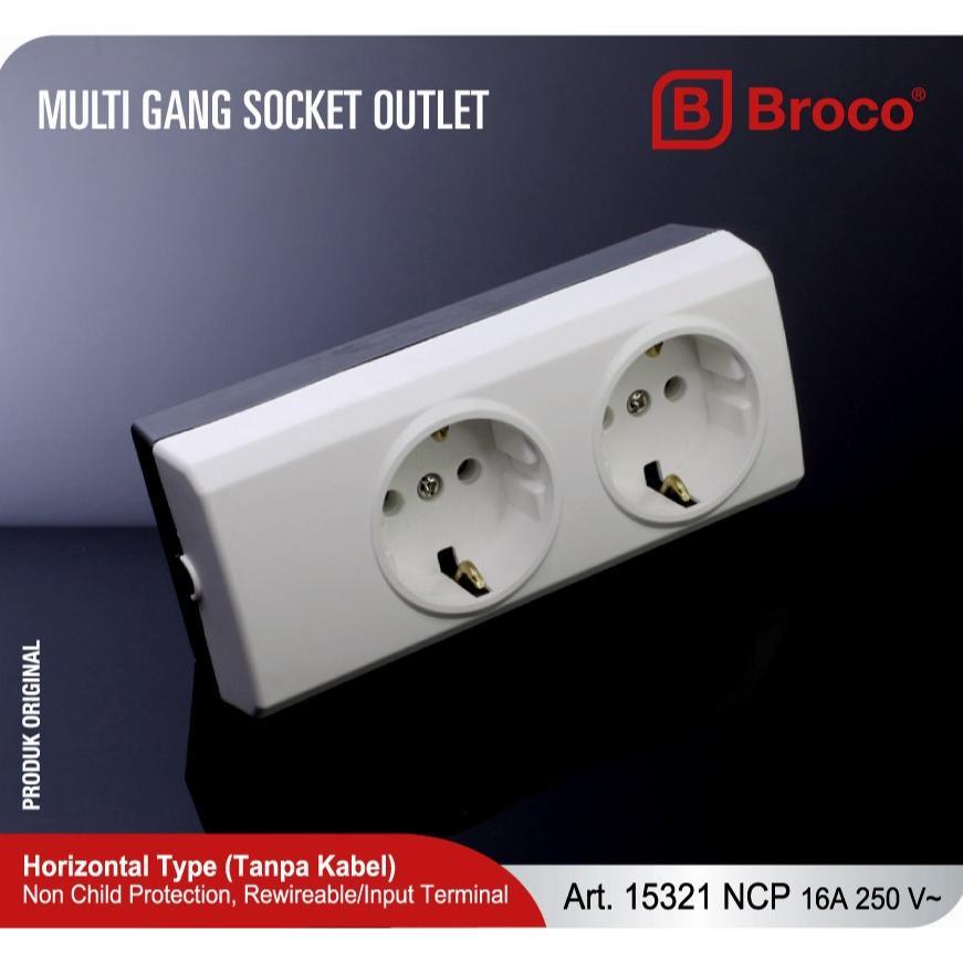 lstrk- STOP KONTAK BROCO 2 LUBANG / TERMINAL / COLOKAN LISTRIK BROCO