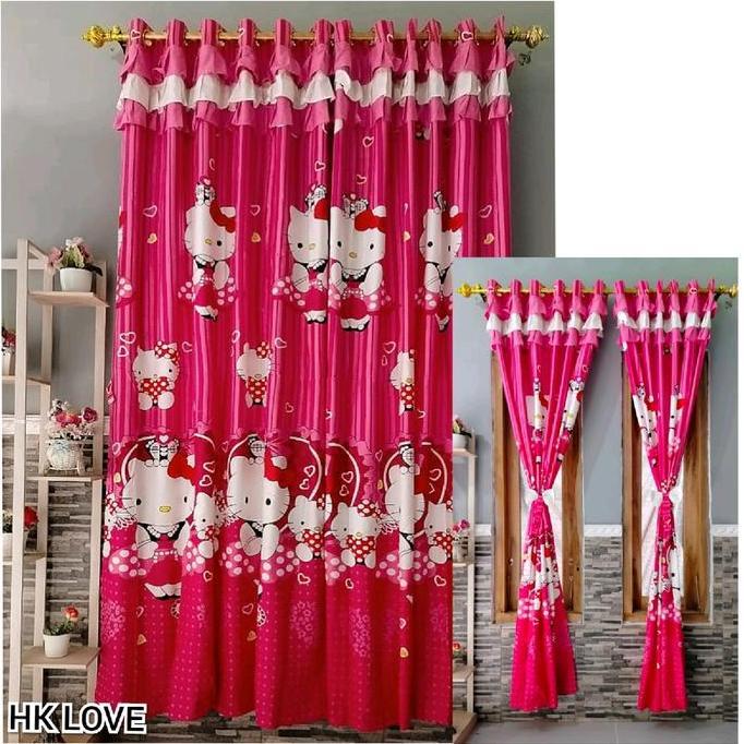 Romx- Gorden Smokring Rumbai Susun Pita Motif Hellokitty Pink