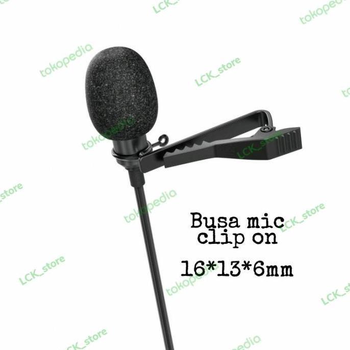 Volk- Busa Mic Clip On Headset - Spon Mic Mini Lidi Kecil - Foam Microphone