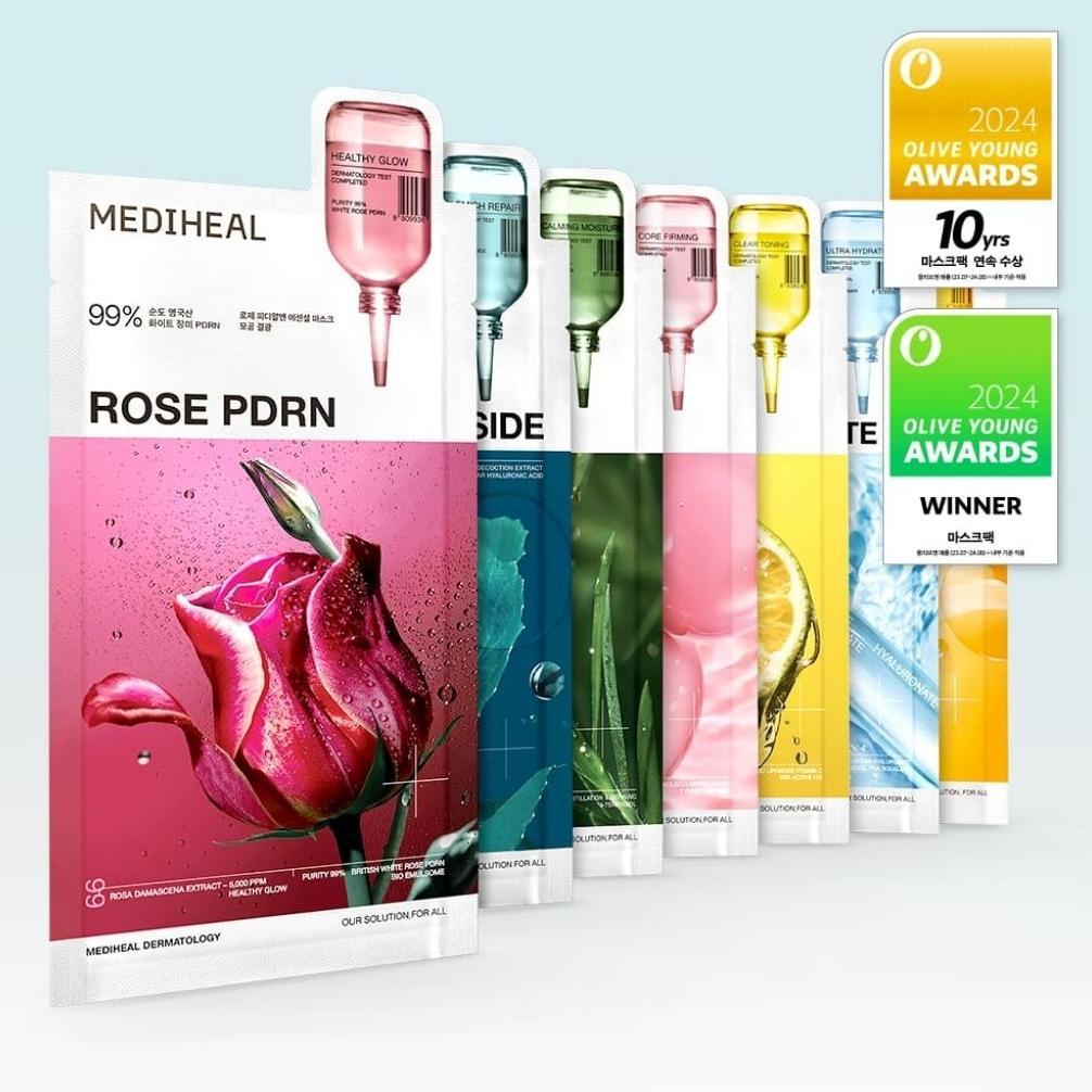 Ready Mediheal Madecassoside Sheet Mask Mediheal Rose PDRN Sheet Mask