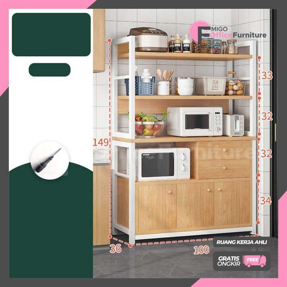 Lemari Dapur Kayu/Rak Dapur Minimalis/Rak Dapur Serbaguna/Lemari Dapur Minimalis /Rak Microwave