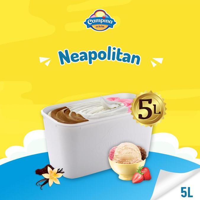 Campina 5 Liter Neapolitan - Es Krim