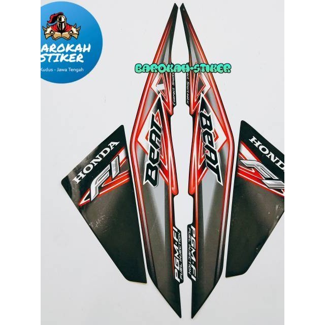 Striping stiker polet motor honda beat fi 2013 hitam stiker list body motor standar berkualitas orig