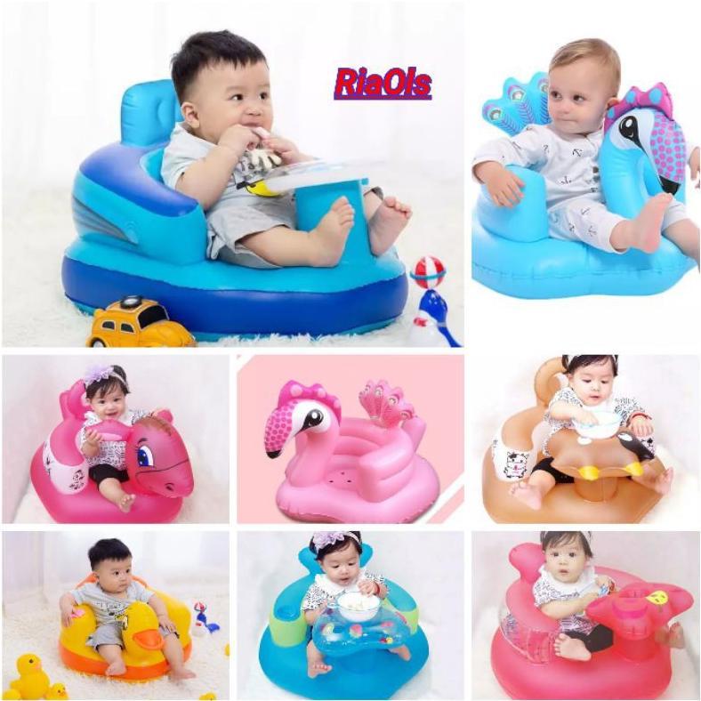 Tempat Duduk Bayi Kursi Bayi Belajar Duduk Kursi Pompa Bayi Belajar Duduk Sofa Tiup Lipat Bebek Mobi