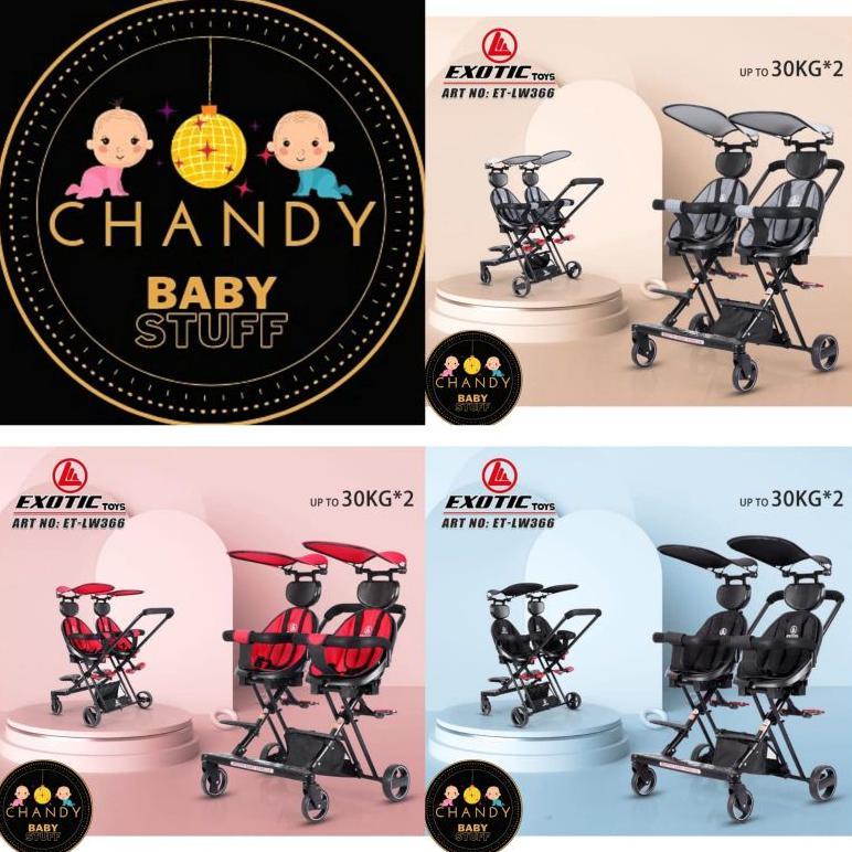 STROLLER BABY KEMBAR / TWIN EXOTIC LW 366 ( BISA HADAP DEPAN BELAKANG )