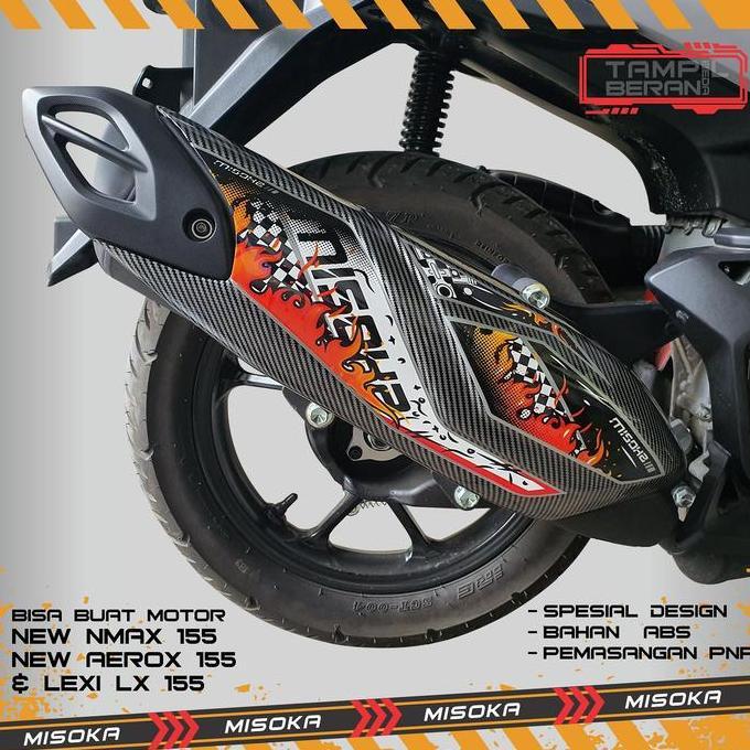 Misoka Cover Knalpot All New Nmax 155 Lexi Lx 155 New Aerox 155 Carbon Aksesoris Motor Yamaha Keren 