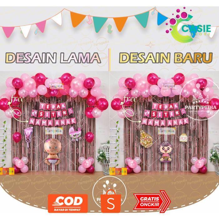 CASIESTORE PAKET DEKORASI TEDAK SITEN BAYI PEREMPUAN BALON LATEX RQ-56