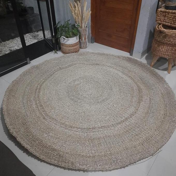 Karpet Seagrass Natural, Rug Seagrass, Diameter 200cm.