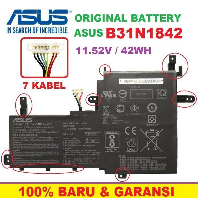 BATERAI LAPTOP ASUS X531FA B31N1842 0B200-03440000 3ICP5/57/80 ORI