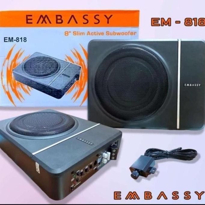 subwoofer aktif 8inch embassy subwoofer kolong jok mobil Promo