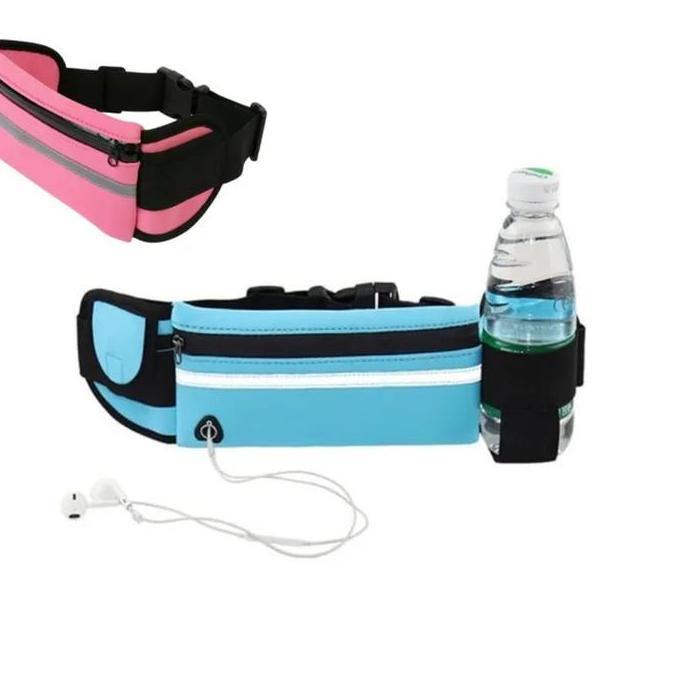 TQID Tas Pinggang Jogging Belt Sport 1 Slot / 2 Slot Lari Running Pouch Botol Hp Waterproof Tas Jogi