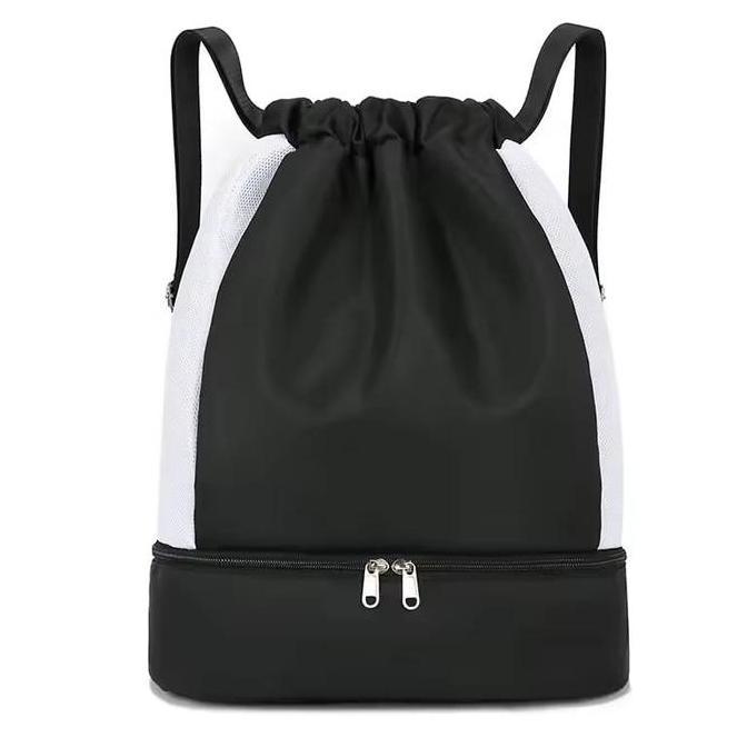 Tas Olga Serut Nilon Waterproof Tas Ransel Wanita Pria Kapasitas Besar Ransel Olahraga Kekinian Tas 