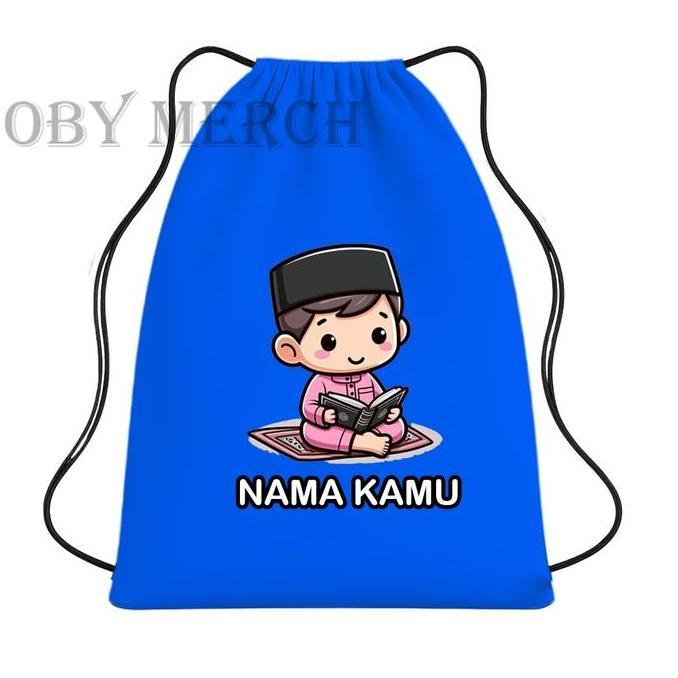 Kyut- Tas Serut Anak Cowok Karakter Ayo Ngaji Mengaji Tas Serbaguna, Ringan Dan Nyaman Untuk Ngaji