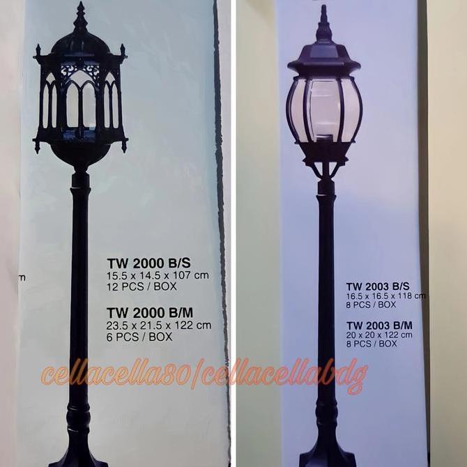 LAMPU TAMAN OUTDOOR TINGGI 118 CM DAN 122 CM 1 LAMPU / LAMPU TAMAN