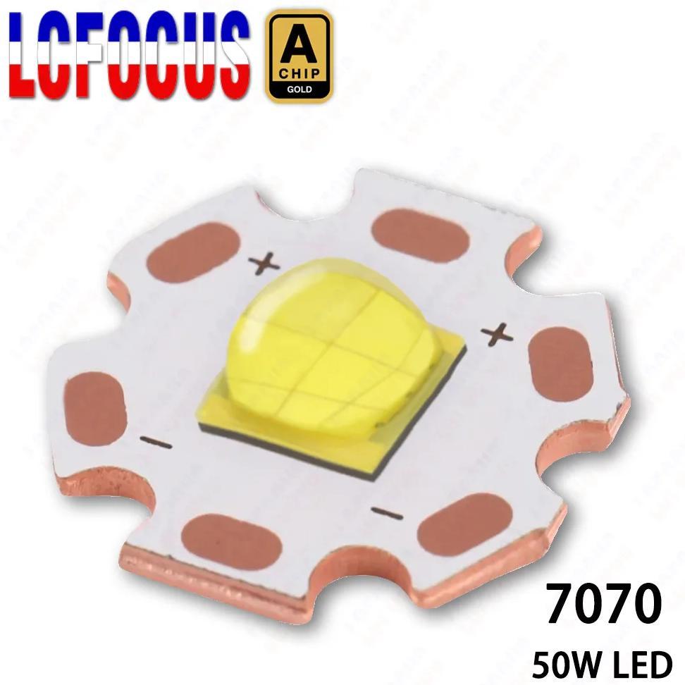 High Bright 50W LED Chip 7070 Cool White 6000K SMD 5000LM 55mil with 20mm Copper PCB For Spotlight F