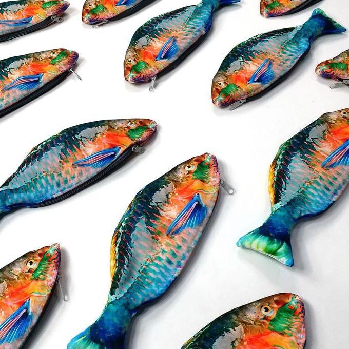 Tempat Pensil Shrelo Bentuk Ikan Kakatua Kakatua Lembain Parrotfish Buat Hobby Mancing Fishing Kreas