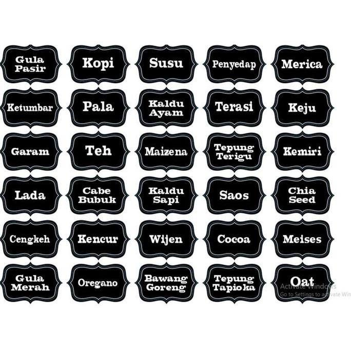 Cuci Gudang  Wellen Print - Cetak Sticker Stiker Label Nama Bumbu Dapur Pantry Toples Wadah Botol Ja