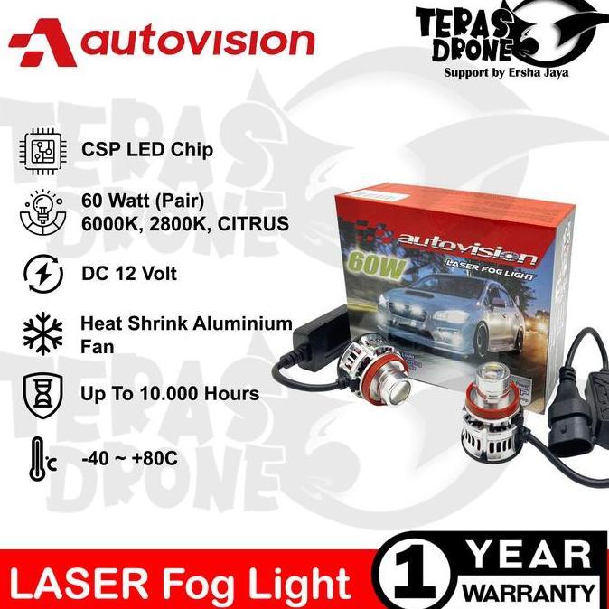 Promo LED Autovision Laser Foglamp H8 H11 H16 HB4 70 Watt - Garansi Resmi Car Diskon