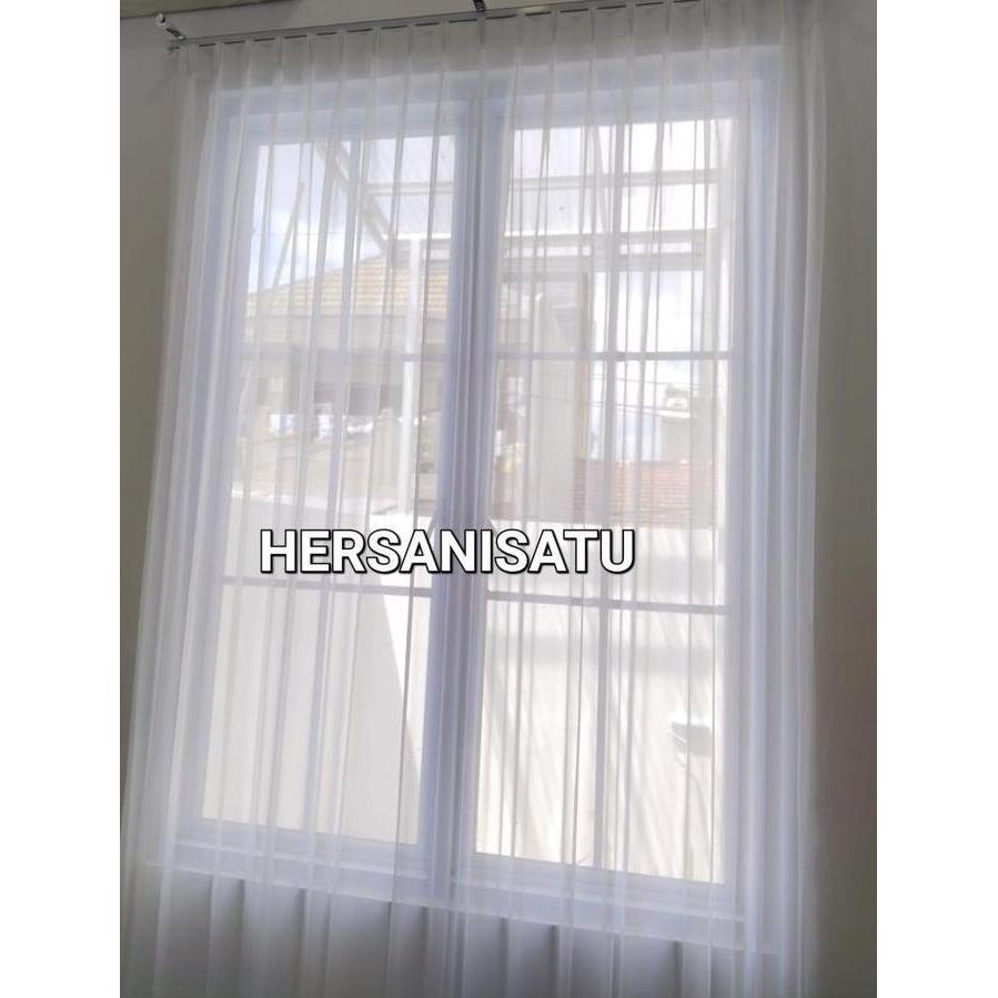 Promo Kain Gorden Vitrase Polos Putih Transparan Jendela Pintu Puring Diskon