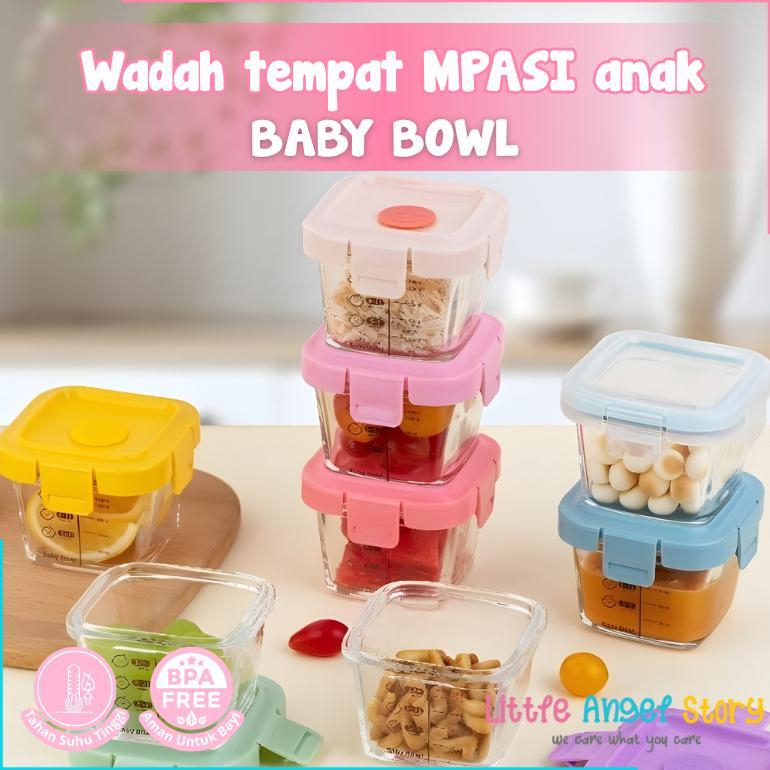 Sale Tempat Mpasi Kaca Tempat Makan Bayi Anti Tumpah Kontainer Wadah Snack Mpasi Tahan Panas Microwa