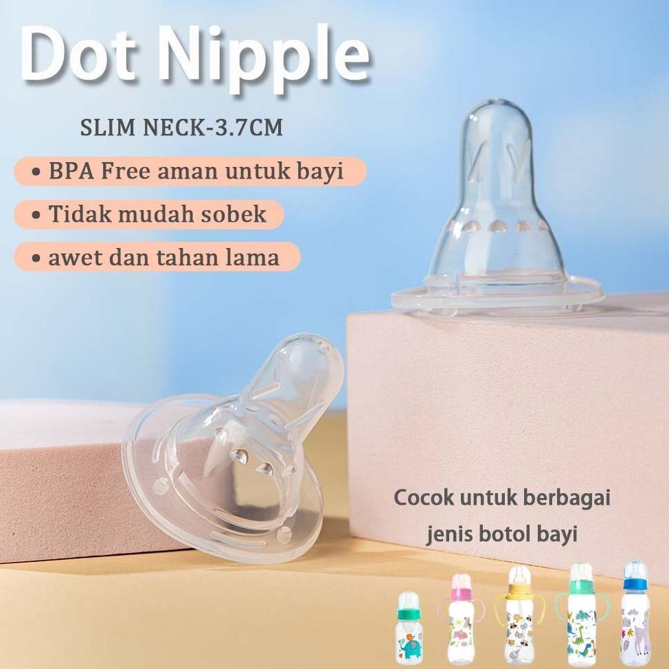 New Product Cod Dot Bayi Botol Susu Pentil Dot 3.8 Cm Silicone Klasik Penggantian Puting Lebar Untuk