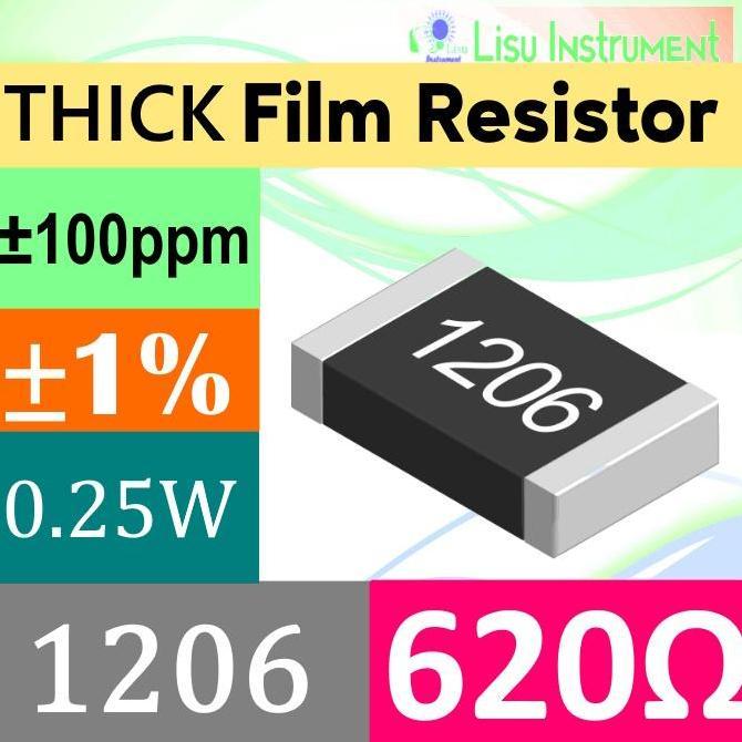 620R 1206 3216(MM) 1% THICK FILM SMD RESISTOR 250MW 620R