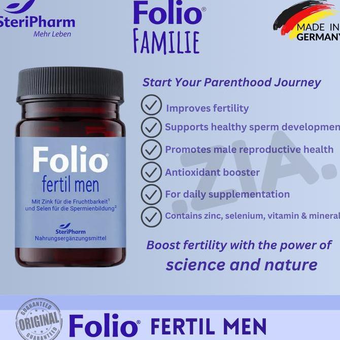 NEW ORIGINAL FOLIO FERTIL FOR MEN - 30 PILLS PROGRAM HAMIL. GERMANY BEST