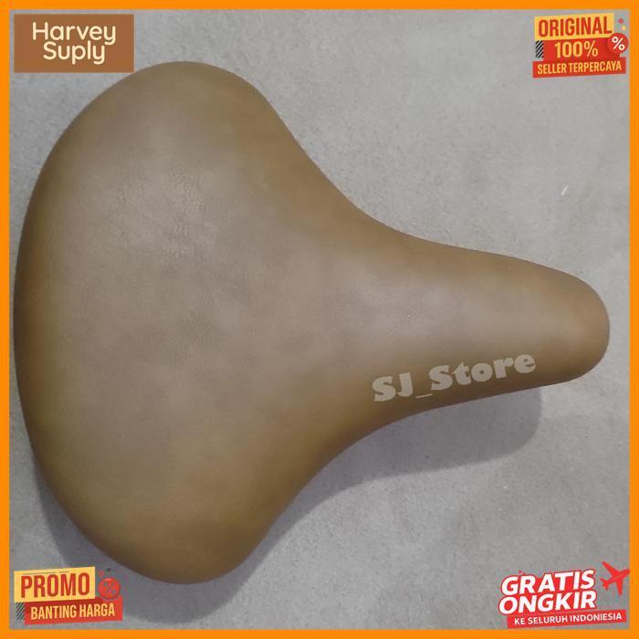 Termurah Sadel Sepeda Kulit Vintage Retro Paket (Dengan Per Suspension)