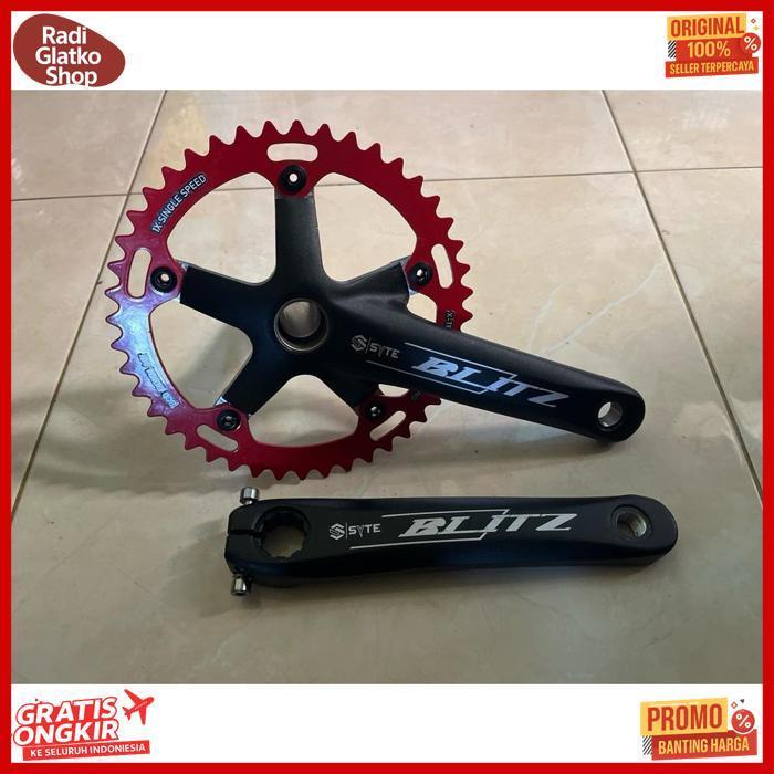 Sale Syte Blitz Crankset Sepeda Hollowtech Ht2 Single Chainring 44T Alloy Gir Depan Include Bb Armse