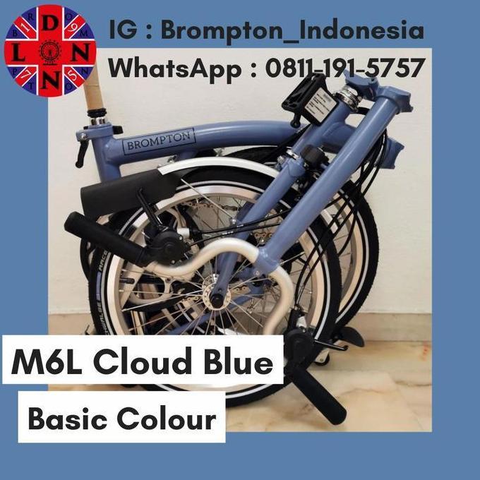 Terlaris Sepeda Lipat Brompton S6L S6R M6L M6R H6L H6R Cloud Blue - 6 Speed
