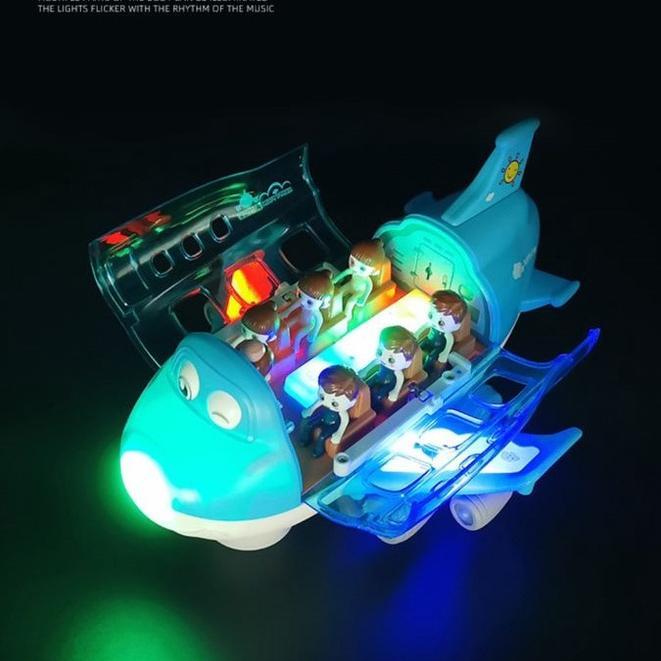 Mainan Pesawat Airliner Universal Kartun Mata Gerak Anak Edukatif Seru