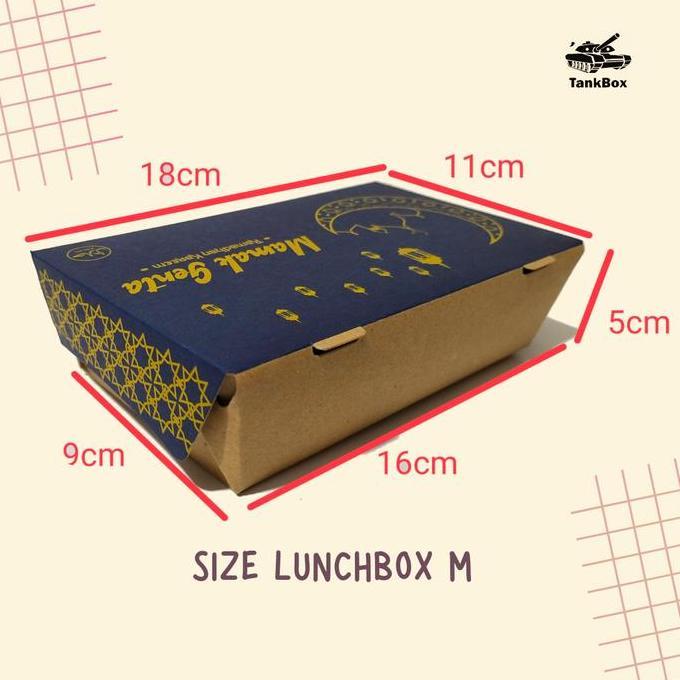 Lunch Box M Custom Cetak 1 Warna / TankBox / Dus Kemasan Makan