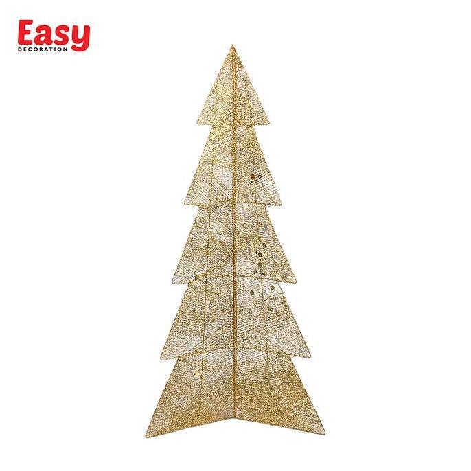 Pohon Natal Lipat Besi Gold