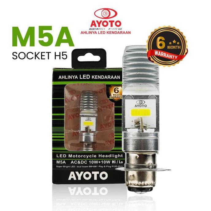 Lampu Depan LED Motor AYOTO M5A AC/DC Watt 10 Piringan Kaki 3