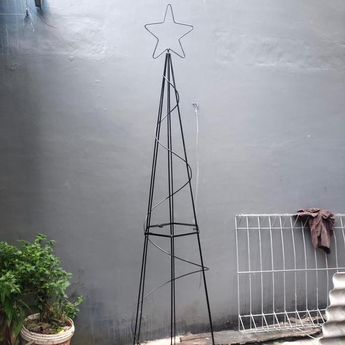 Rangka pohon natal + Bintang tinggi 200 cm , pohon natal, dekorasi