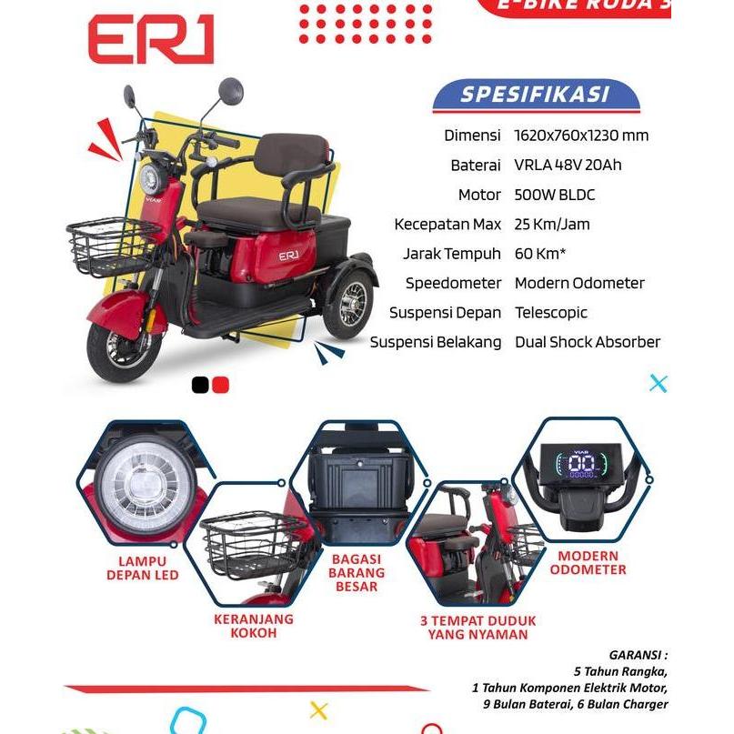Terlaris Sepeda Listrik Viar Er1 - Promo - Original
