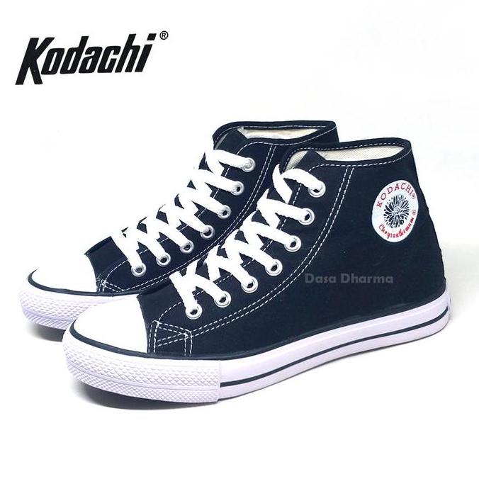 Sptkrn- Sepatu Kodachi Anak Sekolah Tk Sd Smp Sma Sneaker Boot Tinggi Tali Hitam Putih