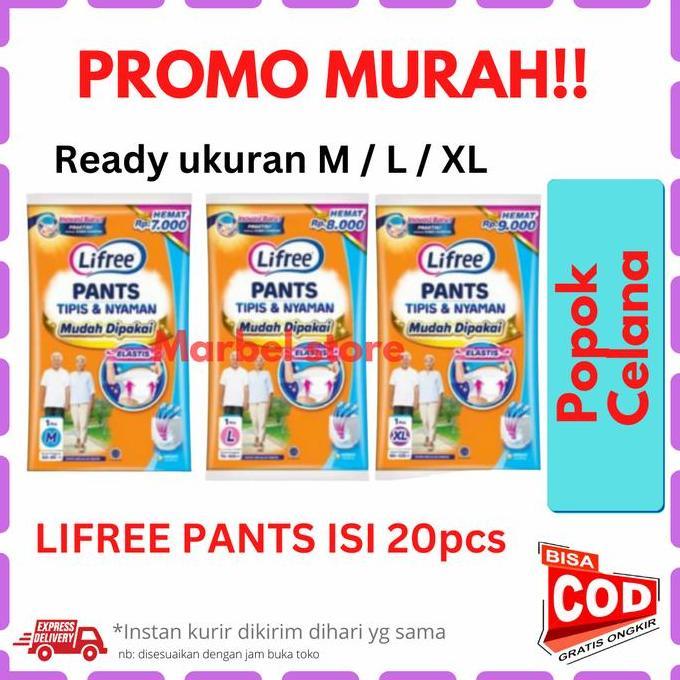 New- [Paket Murah 20Pcs] Lifree Sachet Pants Popok Celana Dewasa Orang Tua