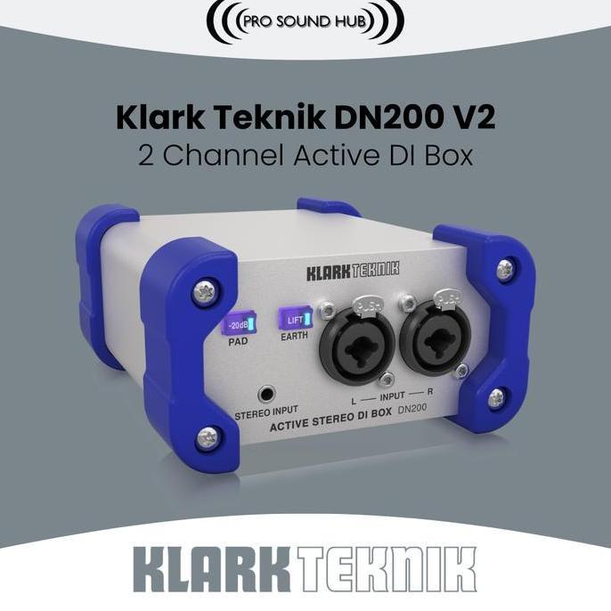 KLARK TEKNIK DN200 DN-200 ACTIVE STEREO DI BOX DIRECT AKTIF 2 CHANNEL ORIGINAL DAN TERPERCAYA