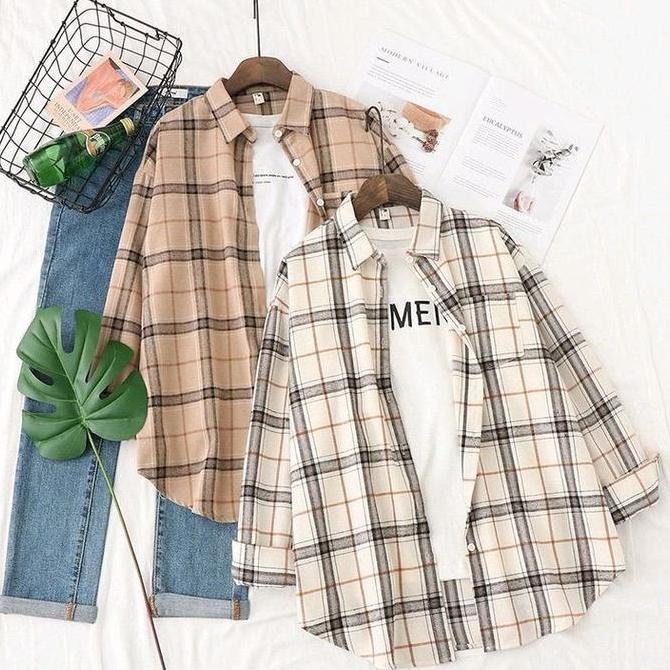 Kemeja Flanel Lengan Panjang Pria Dewasa Motif Kotak Kotak Distro Surfing Kualitas Premium Lembut Ny