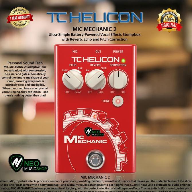 TC HELICON MIC MECHANIC 2 VOCAL EFFECTS STOMPBOX ORIGINAL ORIGINAL DAN TERPERCAYA